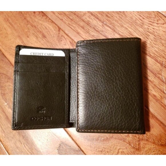 Wallet for Men Trifold Real Leather RFID Blocking Credit Card Case with Window - Picture 2 of 3